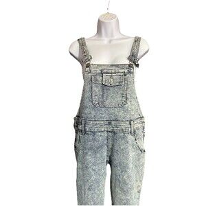 Jeans Colony light blue acid wash denim overalls, size 7/8